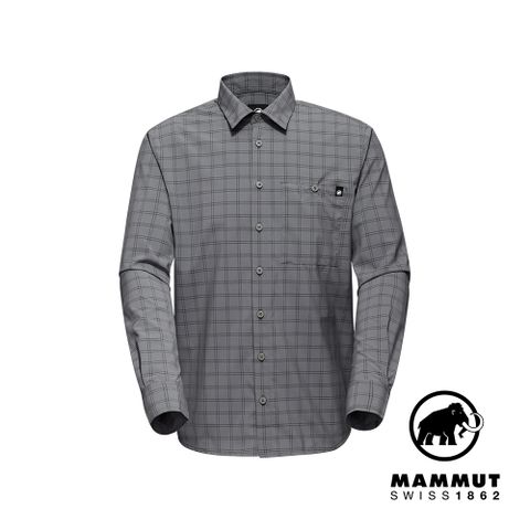 MAMMUT 長毛象 Lenni Longsleeve Shirt Men 機能長袖格紋襯衫 男款 鋼鐵灰/黑 #1015-01460