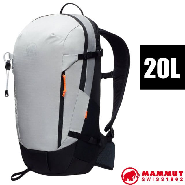 MAMMUT 長毛象 Lithium 20 男輕量登山健行攀登背包20L(透氣EVA背帶.附防雨罩) _2530-03172-00757 鉑金灰/黑