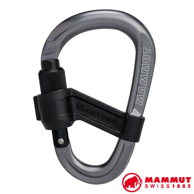 MAMMUT 長毛象 Smart HMS 2.0 智慧型有鎖登山扣(UIAA認證).大D勾環.攀登鉤環.D環/登山.冰攀雪攀.攀岩/2040-02550-1502 灰