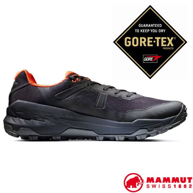 MAMMUT 長毛象 男 Sertig II Low Men GORE-TEX 低筒健行鞋.登山鞋.健行鞋/ EVA中底 /3030-04280-00533 黑色/鮮橙