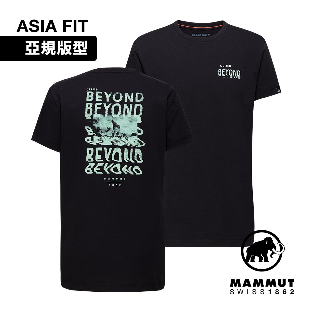 MAMMUT 長毛象 Massone T-Shirt AF M Dreaming 有機棉機能短袖T恤 男 黑色 #1017-06110