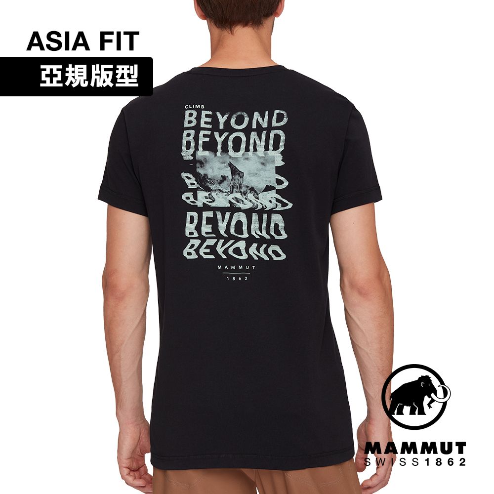 MAMMUT 長毛象 Massone T-Shirt AF M Dreaming 有機棉機能短袖T恤 男 黑色 #1017-06110