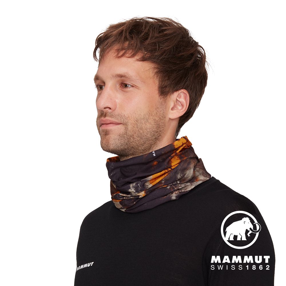 MAMMUT 長毛象  Neck Gaiter Sender 防曬快乾頭巾 黑/柑桔橘 #1191-01382