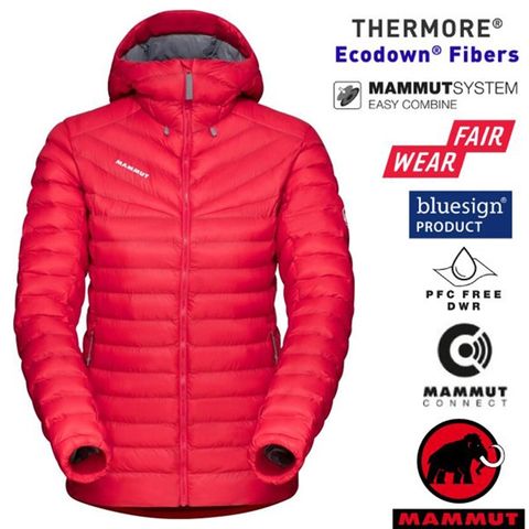 MAMMUT 長毛象 女 Albula IN Hooded 輕量保暖防風連帽化纖外套.夾克/PFC-free無氟撥水/1013-01790-3500 日落紅