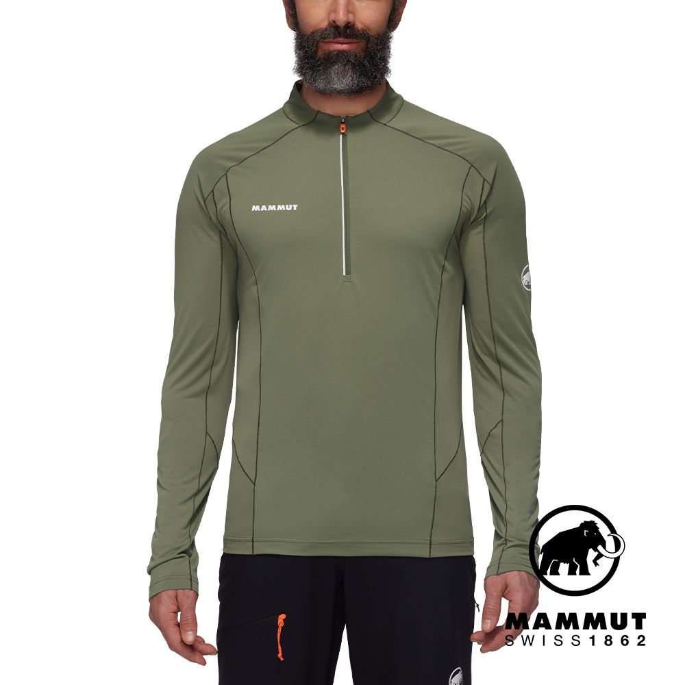 MAMMUT 長毛象 Aenergy FL Half Zip LS 抗菌半拉鍊長袖排汗衣 沼澤綠 男款 #1016-01330