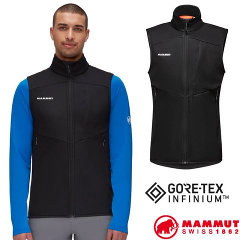 MAMMUT 長毛象 男 Ultimate VII SO Vest 七代經典軟殼立領背心/3層Gore Infinium抗風抗磨/1011-01830-0001 黑