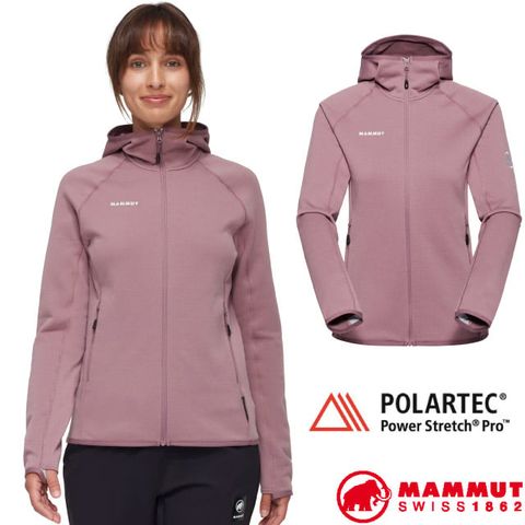 MAMMUT 長毛象 女 Aconcagua 輕量透氣耐磨保暖刷毛連帽外套/Polartec Power Stretch Pro/1014-04442-50604 波動紫