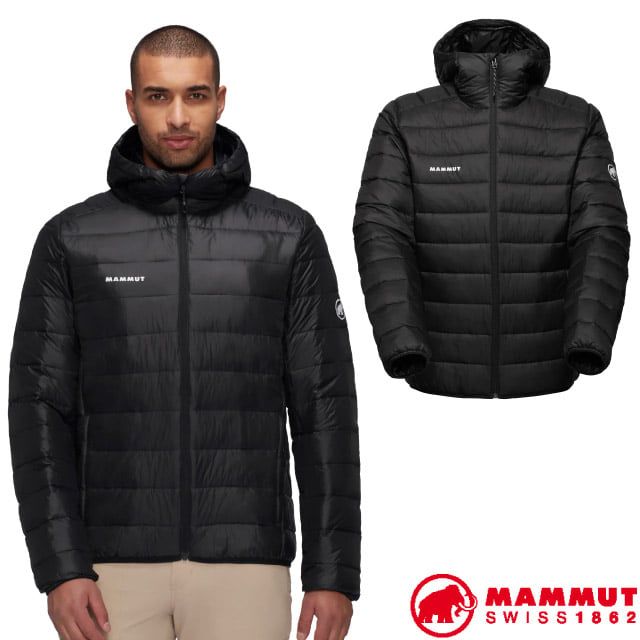 MAMMUT 長毛象 男 Crag IN Hooded 保暖化纖填充連帽外套.夾克.大衣.雪衣/輕量.蓄熱.環保材質/1013-03410-0001 黑