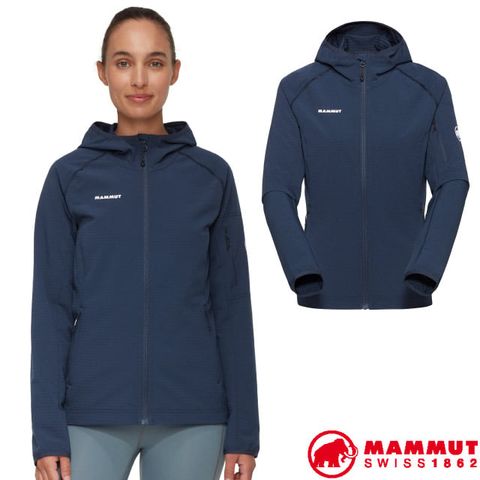 MAMMUT 長毛象 女 Madris Light ML Hooded 輕量彈性保暖連帽外套.夾克.大衣/兜帽馬尾孔/1014-03852-5118 海洋藍