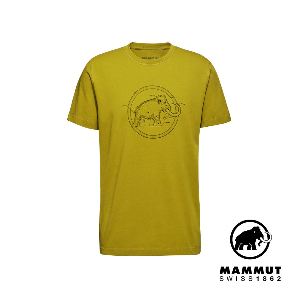 MAMMUT 長毛象 Mammut Core T-Shirt Lines 機能有機棉LOGO短袖T恤 男款 光暈黃 #1017-04045