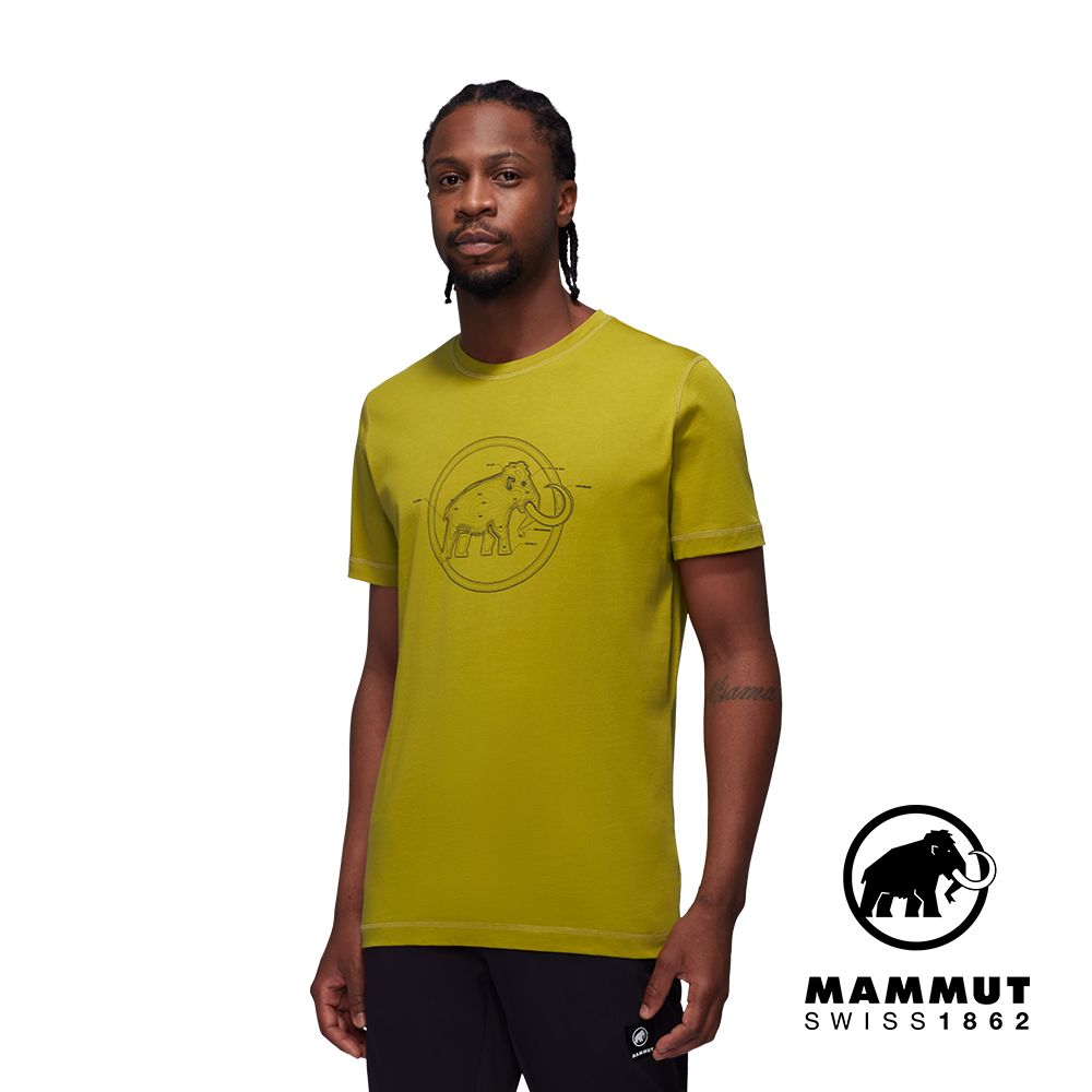 MAMMUT 長毛象 Mammut Core T-Shirt Lines 機能有機棉LOGO短袖T恤 男款 光暈黃 #1017-04045