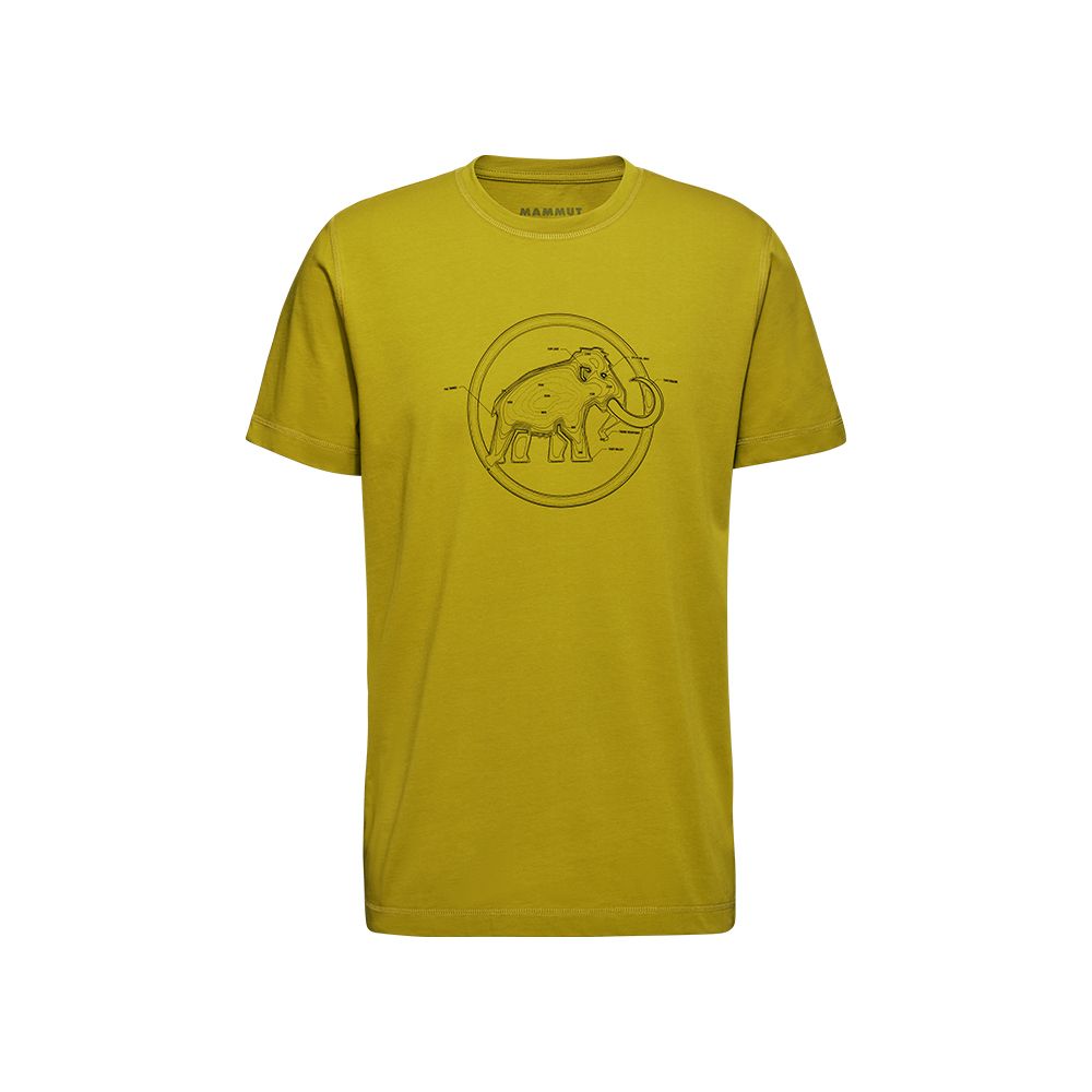 MAMMUT 長毛象 Mammut Core T-Shirt Lines 機能有機棉LOGO短袖T恤 男款 光暈黃 #1017-04045