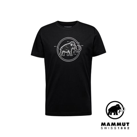 MAMMUT 長毛象 Mammut Core T-Shirt Lines 機能有機棉LOGO短袖T恤 男款 黑色 #1017-04045