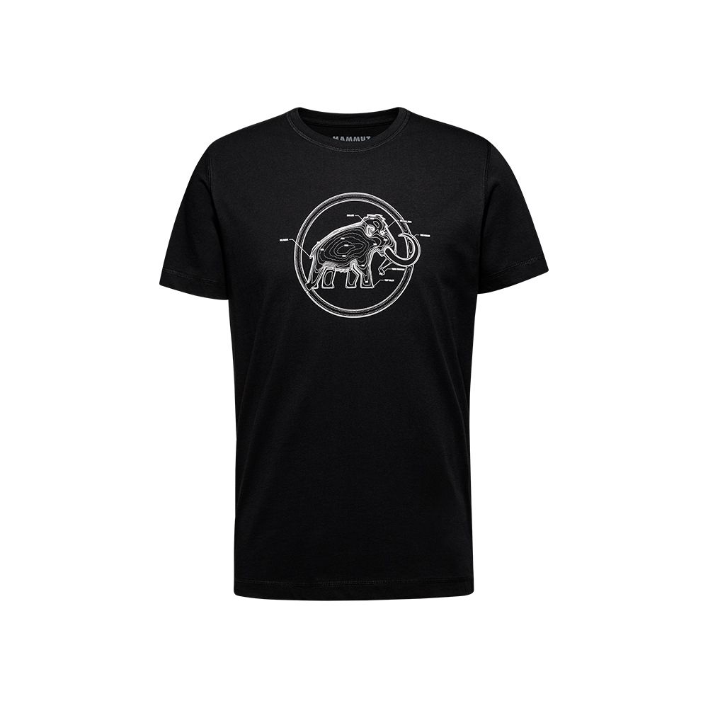 MAMMUT 長毛象 Mammut Core T-Shirt Lines 機能有機棉LOGO短袖T恤 男款 黑色 #1017-04045