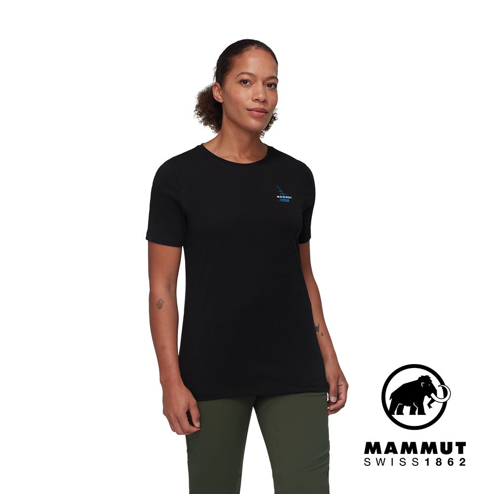 MAMMUT 長毛象 Mammut Core T-Shirt Snow W 有機棉舒適短袖上衣 女款 黑色 #1017-04085