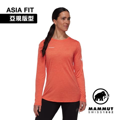 MAMMUT 長毛象 Tree Wool FL Longsleeve W 羊毛混紡快乾抗臭長袖T恤 蜜桃粉 女款 #1016-01710