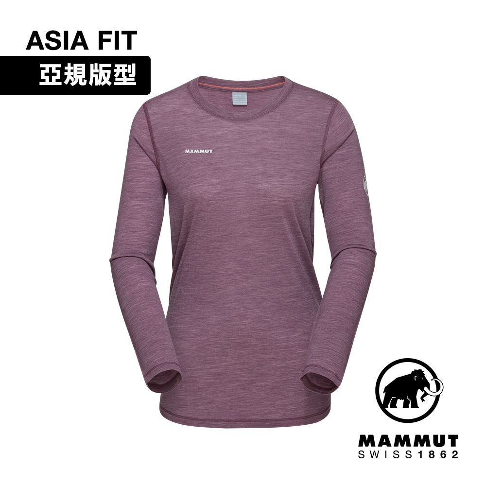 MAMMUT 長毛象 Tree Wool FL LS W 羊毛混紡快乾抗臭長袖T恤 波動紫 女款 #1016-01710