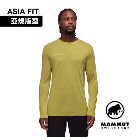 MAMMUT 長毛象 Tree Wool FL LS AF 羊毛混紡快乾抗臭長袖T恤 光暈黃 男款 #1016-01720