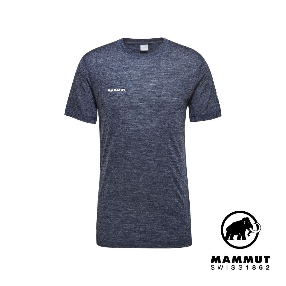 MAMMUT 長毛象 Tree Wool FL T-Shirt M 羊毛混紡快乾抗臭短袖T恤 海洋藍 男款 #1017-06660