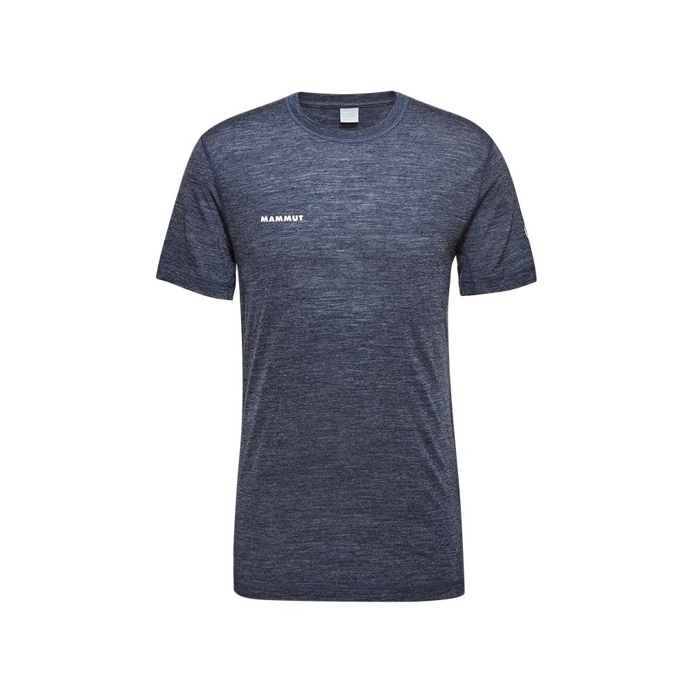 MAMMUT 長毛象 Tree Wool FL T-Shirt M 羊毛混紡快乾抗臭短袖T恤 海洋藍 男款 #1017-06660