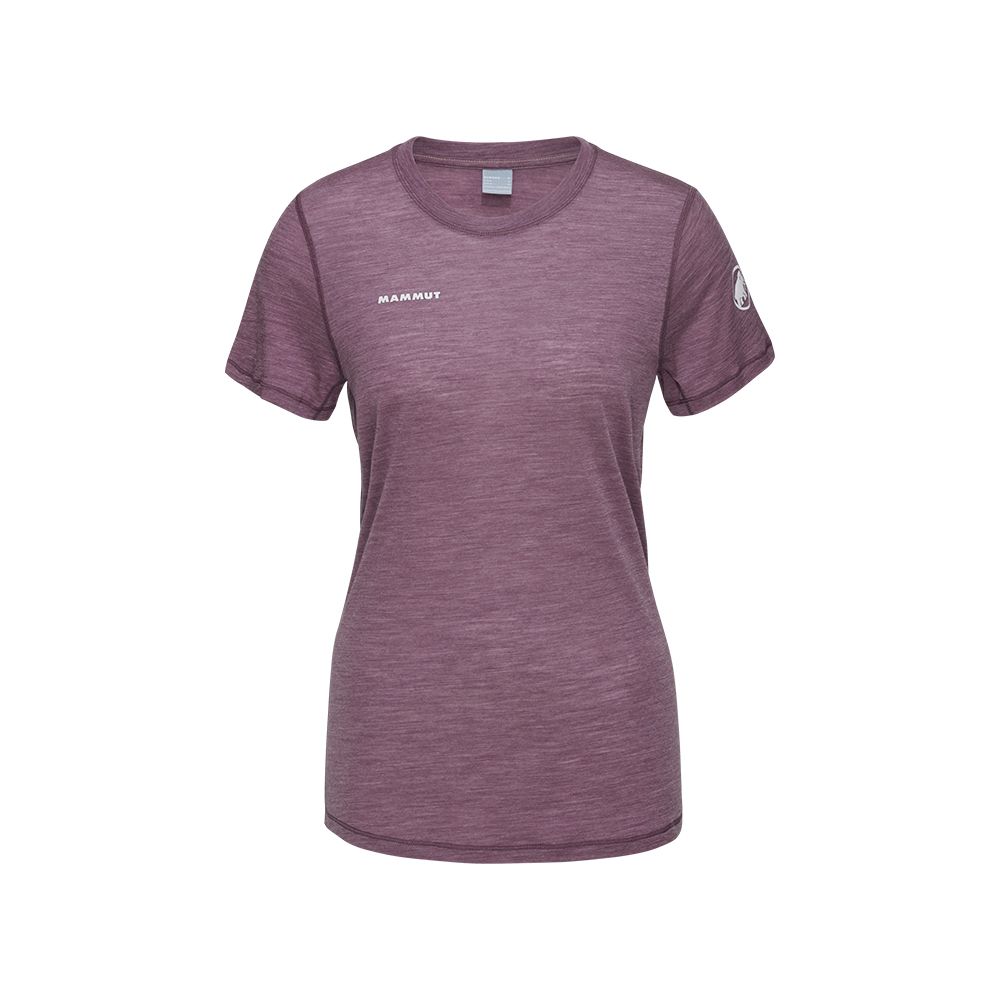 MAMMUT 長毛象 Tree Wool FL T-Shirt W 羊毛混紡快乾抗臭短袖T恤 波動紫 女款 #1017-06670