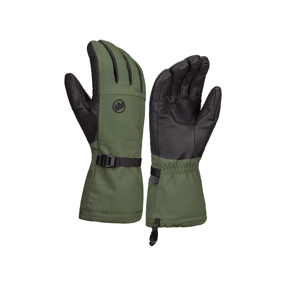 MAMMUT 長毛象 Stoney Glove 超保暖防水冬季皮革手套 深沼澤綠 #1190-00510
