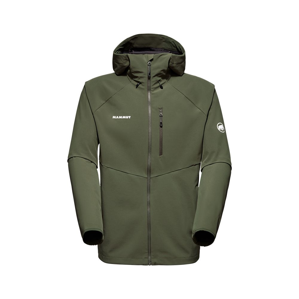 MAMMUT 長毛象 Ultimate Comfort SO Hooded Jkt 軟殼連帽外套 深沼澤綠 男款 #1011-01910