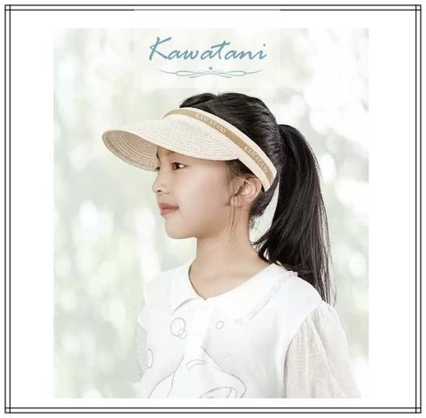 日本『Kawatani』兒童防曬空頂帽空頂遮陽帽草編空頂帽(抗UV空頂透氣防曬帽兒童款) - PChome 24h購物