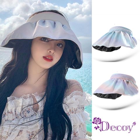 【Decoy】漸變色彩＊彈性髮箍雙面防曬遮陽帽/2色可選