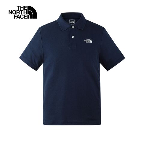 The North Face 北面 男款藍色短袖POLO衫｜87UX8K2