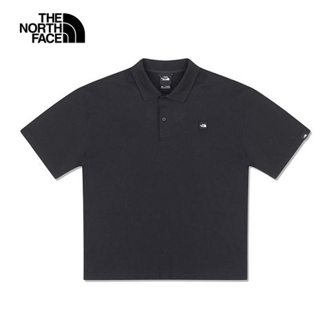The North Face北面UE男款黑色純棉舒適短袖POLO衫｜8BU1JK3