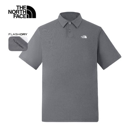 The North Face北面男款灰色吸濕排汗POLO衫｜8EY50UZ 排汗衫