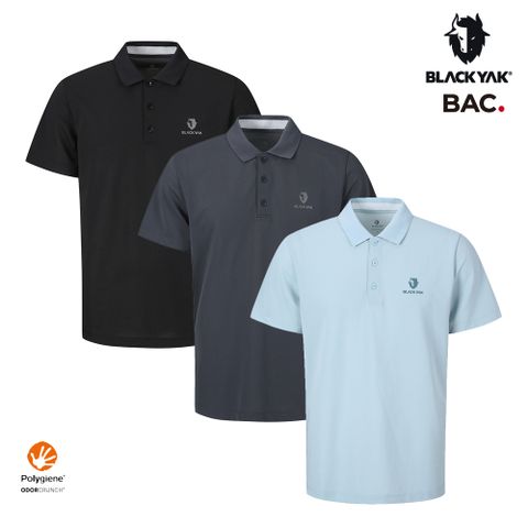 【BLACKYAK】男 ICE NECK短袖POLO衫(天空藍/黑色/深灰)-涼感 網眼透氣 抗菌除臭|BYEB1MC101