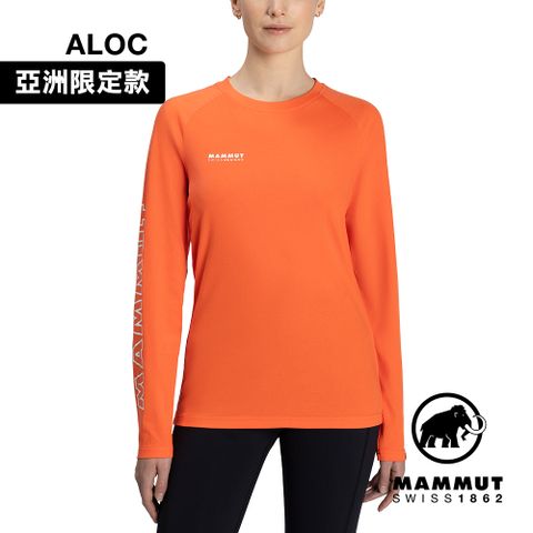 【Mammut 長毛象】QD Logo Print LS T AF 快乾LOGO長袖T恤 蜜桃粉/白PRT3 女款 #1016-01040