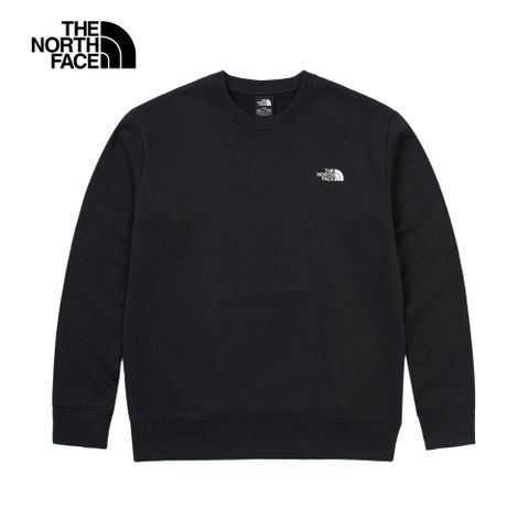 The North Face 北面 男女款黑色背面大尺寸印花長袖大學T｜8ATHJK3