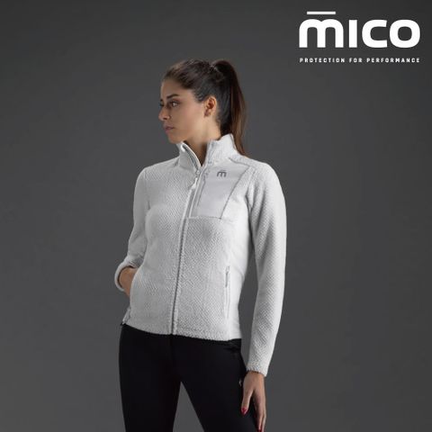 MICO 女 THERMO 胸前口袋保暖絨毛立領外套 MA0635 【001白色】