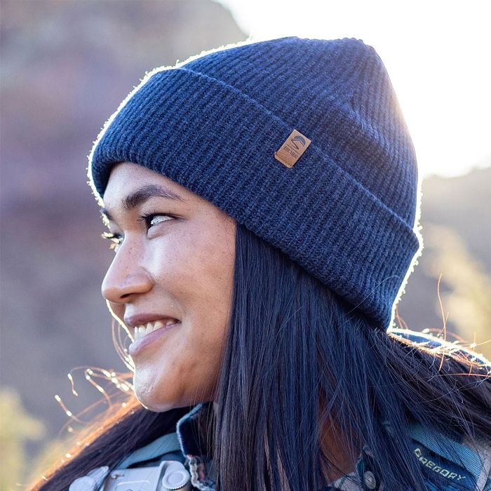 Sunday Afternoons 美麗諾羊毛針織直條紋保暖帽 Northerly Merino Beanie(海軍藍)_3A90918C