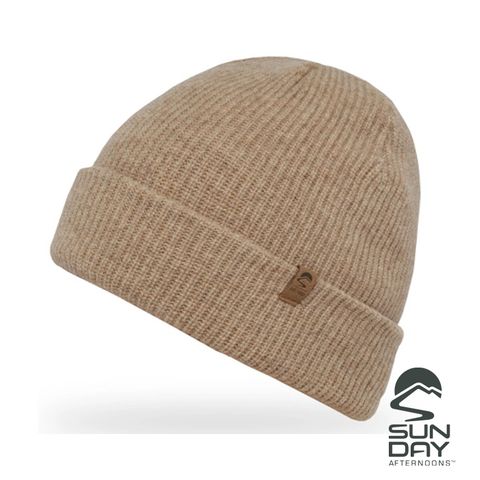 【SUNDAY AFTERNOONS】美麗諾羊毛針織直條紋保暖帽 Northerly Merino Beanie(燕麥駝)_3A90918C