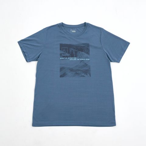 ADISI 男輕薄棉感快乾短袖圖T AL2411065 / 雙色灰藍