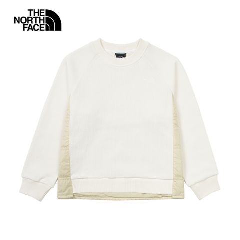 The North Face 北面 UE女款米白色舒適保暖長袖大學T｜8AGGQLI