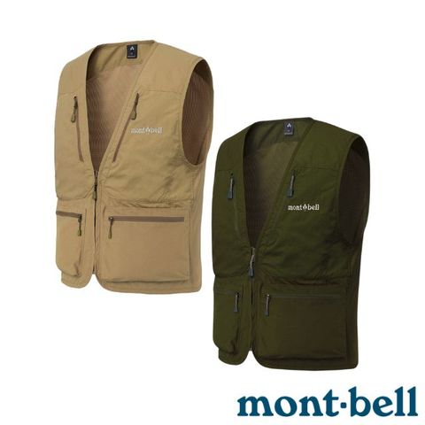 MONT-BELL 男 NATURE GUIDE VEST 多口袋背心.輕量多功能背心.透氣網眼排汗背心.運動休閒衣/撥水加工處理/1103333