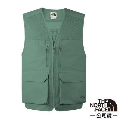 The North Face 北面 男 UTILITY CAMP VEST 舒適透氣耐穿多口袋背心.工裝風輕薄背心.運動休閒上衣/棉質混紡材質/8CM4
