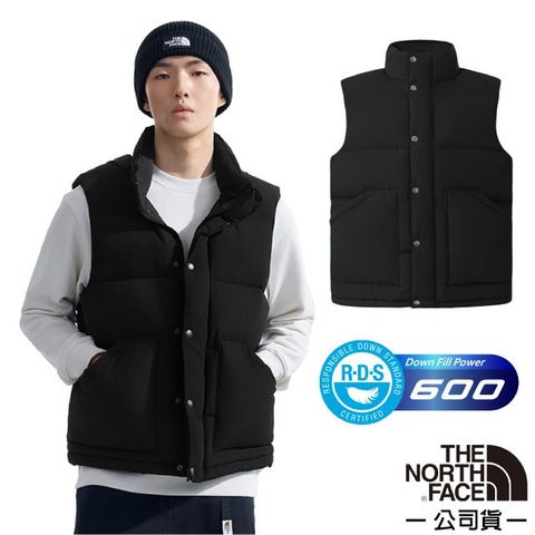 【The North Face】男 防風防潑水保暖羽絨連帽背心.拉鍊開襟背心/88Y1-JK3 太空黑 V