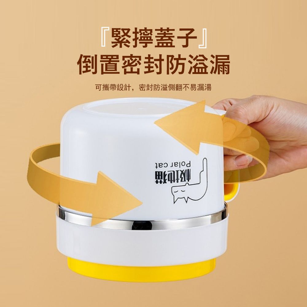Klova 304不鏽鋼多層分格保溫飯盒 外出便當盒 學生/上班族午餐盒 泡面碗 1800ml