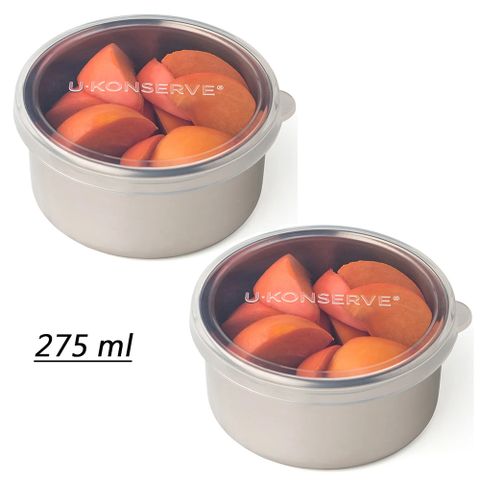 美國優康 U-Konserve 通過LFGB食品安全認證/CPSIA檢驗不鏽鋼保鮮盒兩件組 275ml_透明_UKC005-1