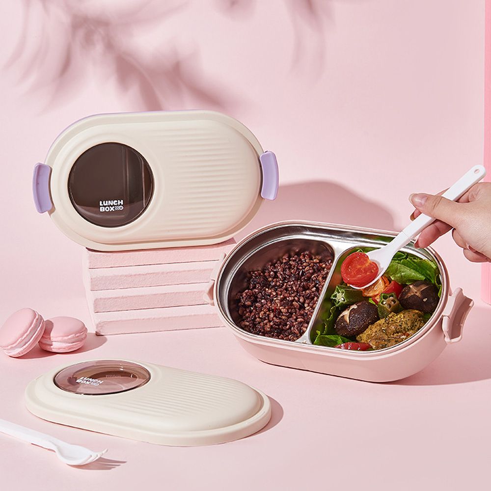  Cookee 日系食品級不銹鋼飯盒 學生上班族午餐盒 分格便當盒 保鮮盒 食品儲存盒  (密封/分格/含餐具)
