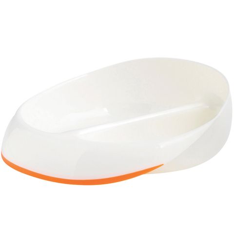 《MASTRAD》雙格止滑幼兒盤(橘) | 兒童餐碗 飯碗 盤子 餐盤