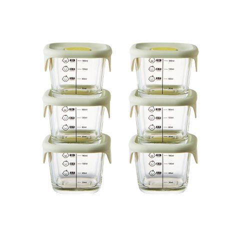 【樂扣樂扣】寶寶副食品耐熱玻璃調理盒 薄荷綠/正方形230ml/3入(2入組)