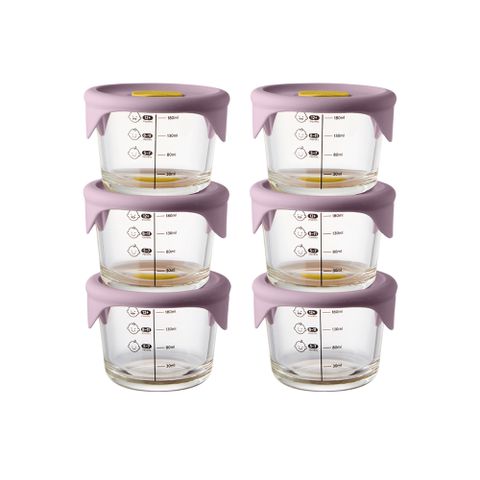 【樂扣樂扣】寶寶副食品耐熱玻璃調理盒 淡紫/圓形230ml/3入(2入組)