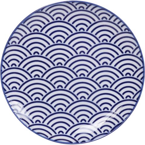 Tokyo Design 瓷製餐盤(浪紋藍16cm)